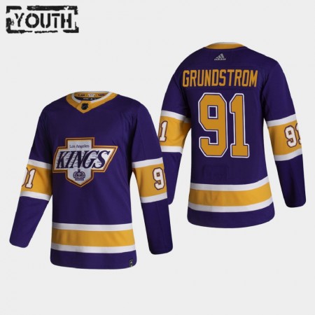 Los Angeles Kings Carl Grundstrom 91 2020-21 Reverse Retro Authentic Shirt - Kinderen